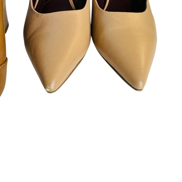 Franco Sarto Womens Leather Pointed Toe Wedge Pumps Bundle Tan Beige 2 Pairs 6M - Picture 3 of 12